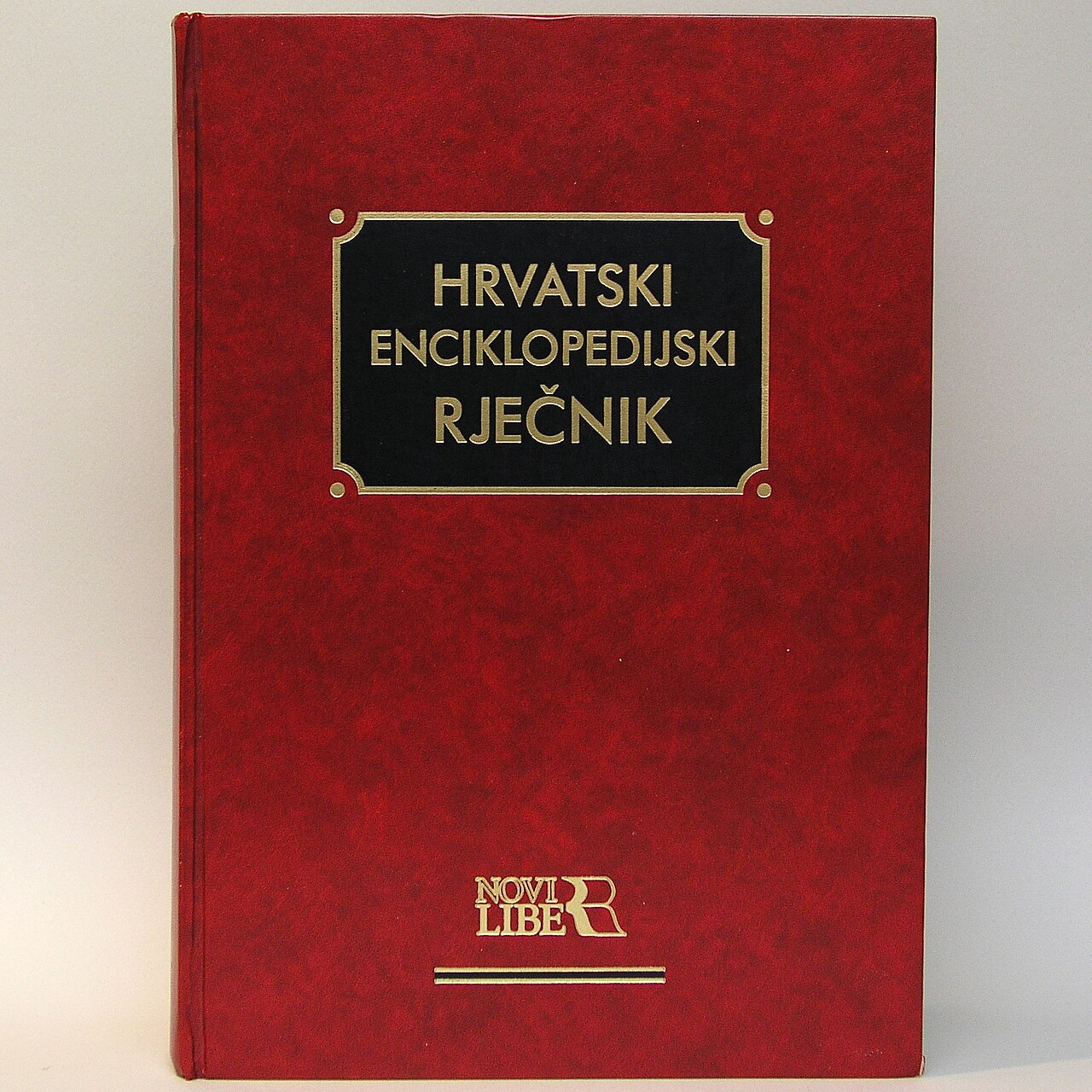 Isang Croatian na encyclopaedic dictionary, nakikita mula sa harap